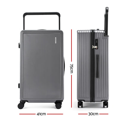 Wanderlite 28" Wide Handle Luggage Suitcase Travel TSA Lock Anthracite Grey LUG-PC-W-28-AG