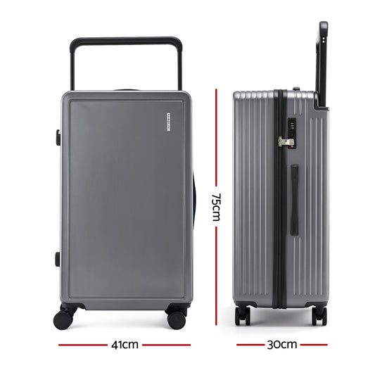 Wanderlite 28" Wide Handle Luggage Suitcase Travel TSA Lock Anthracite Grey LUG-PC-W-28-AG
