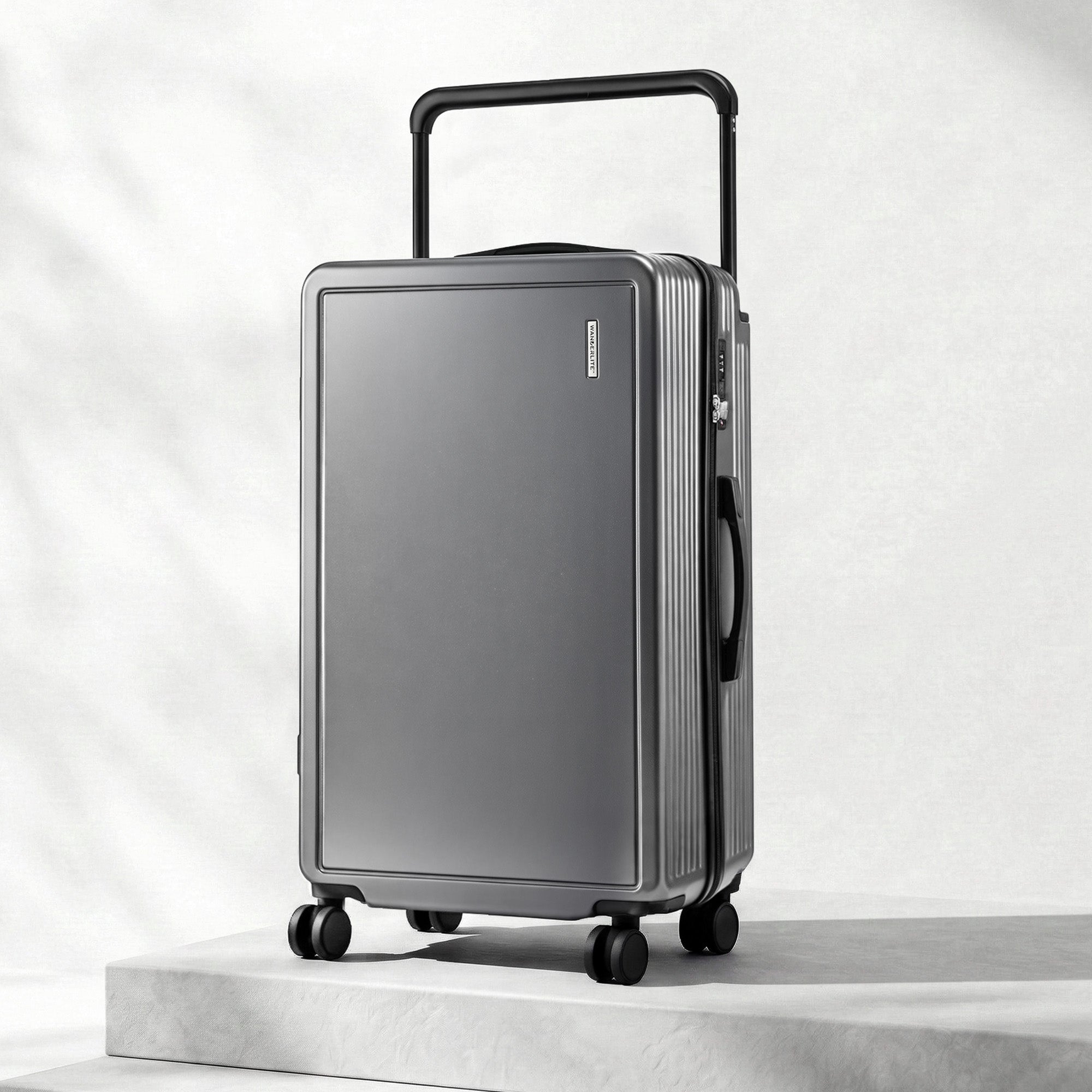 Wanderlite 28" Wide Handle Luggage Suitcase Travel TSA Lock Anthracite Grey LUG-PC-W-28-AG