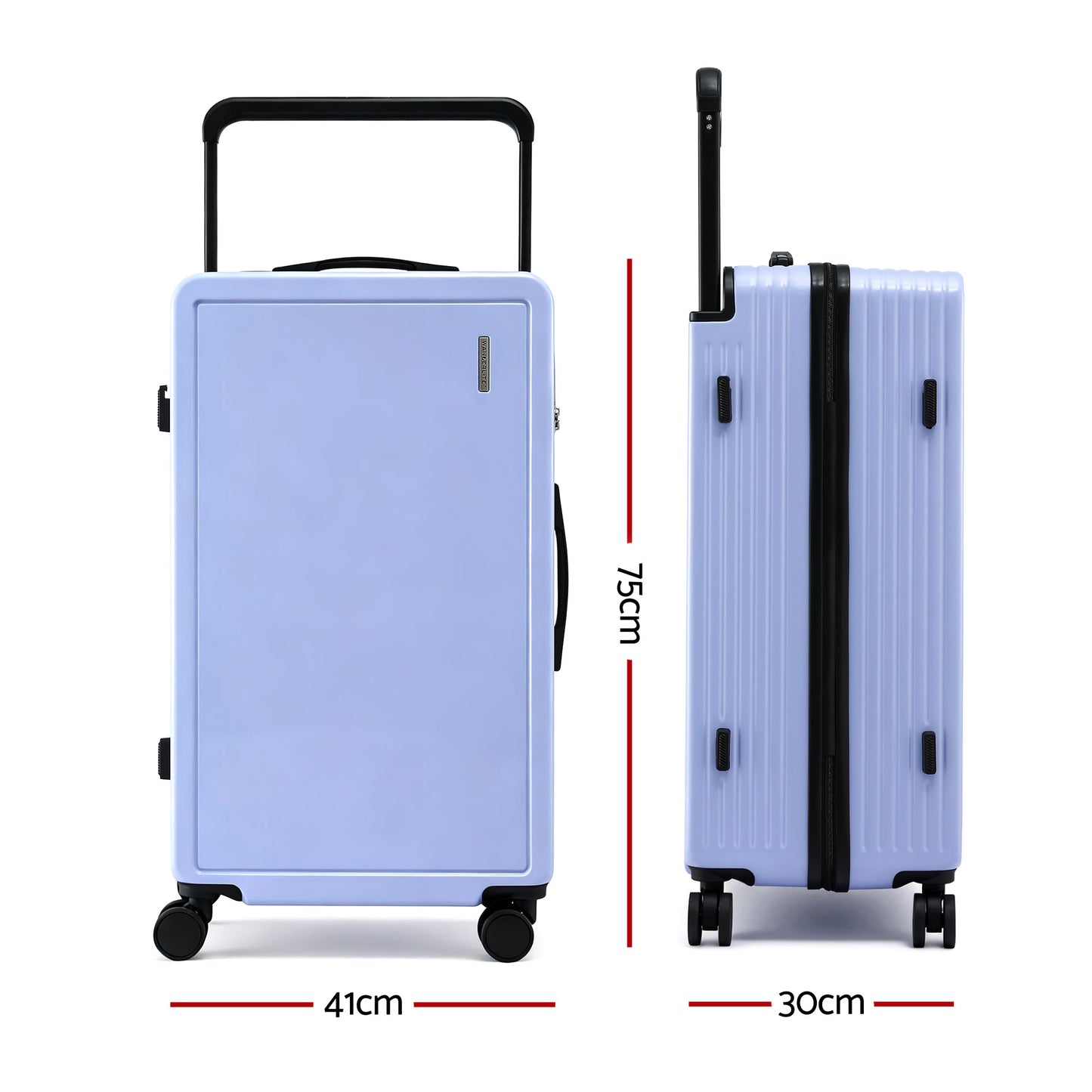 Wanderlite 28" Wide Handle Luggage Suitcase Travel TSA Lock Light Blue LUG-PC-W-28-LB