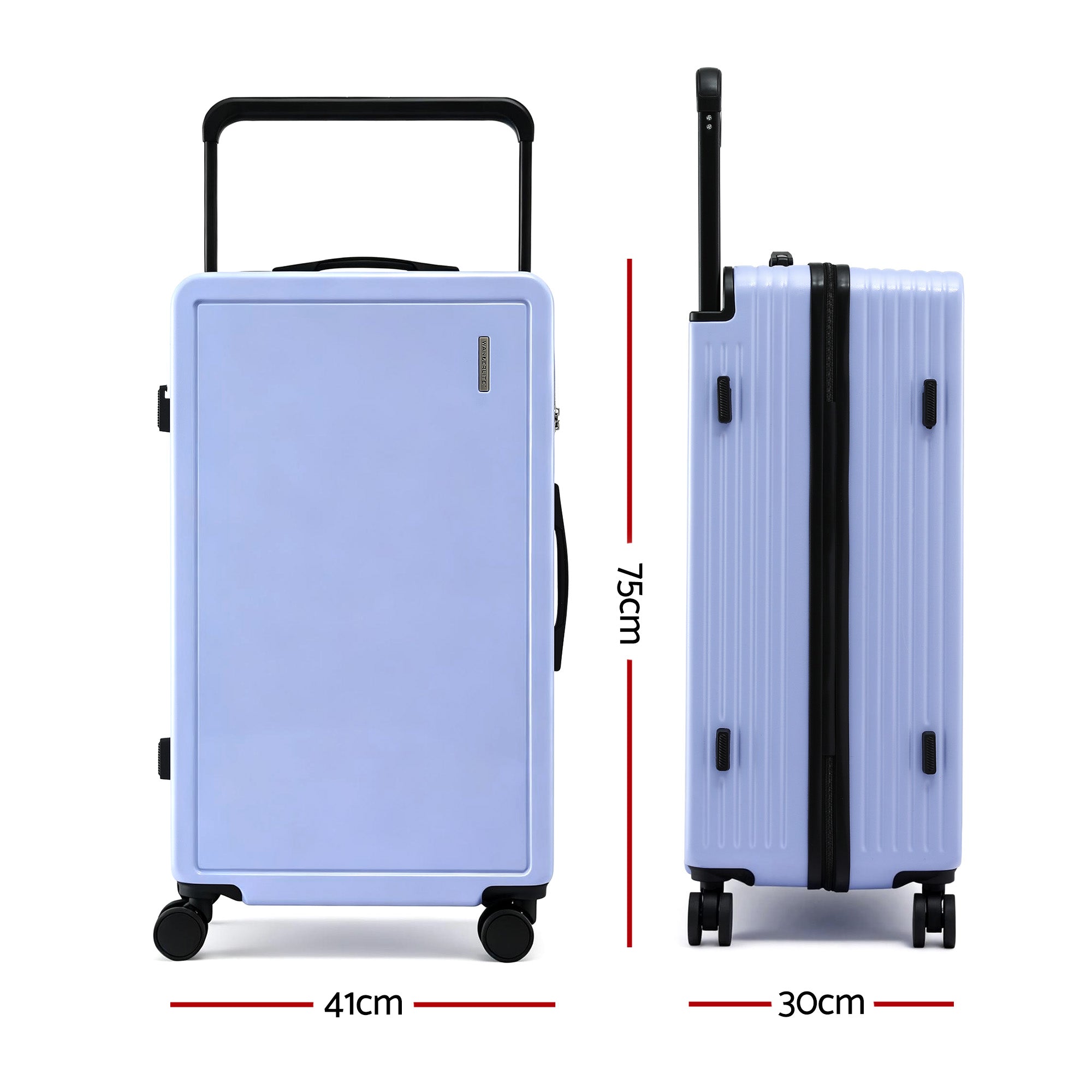 Wanderlite 28" Wide Handle Luggage Suitcase Travel TSA Lock Light Blue LUG-PC-W-28-LB