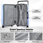 Wanderlite 28" Wide Handle Luggage Suitcase Travel TSA Lock Light Blue LUG-PC-W-28-LB