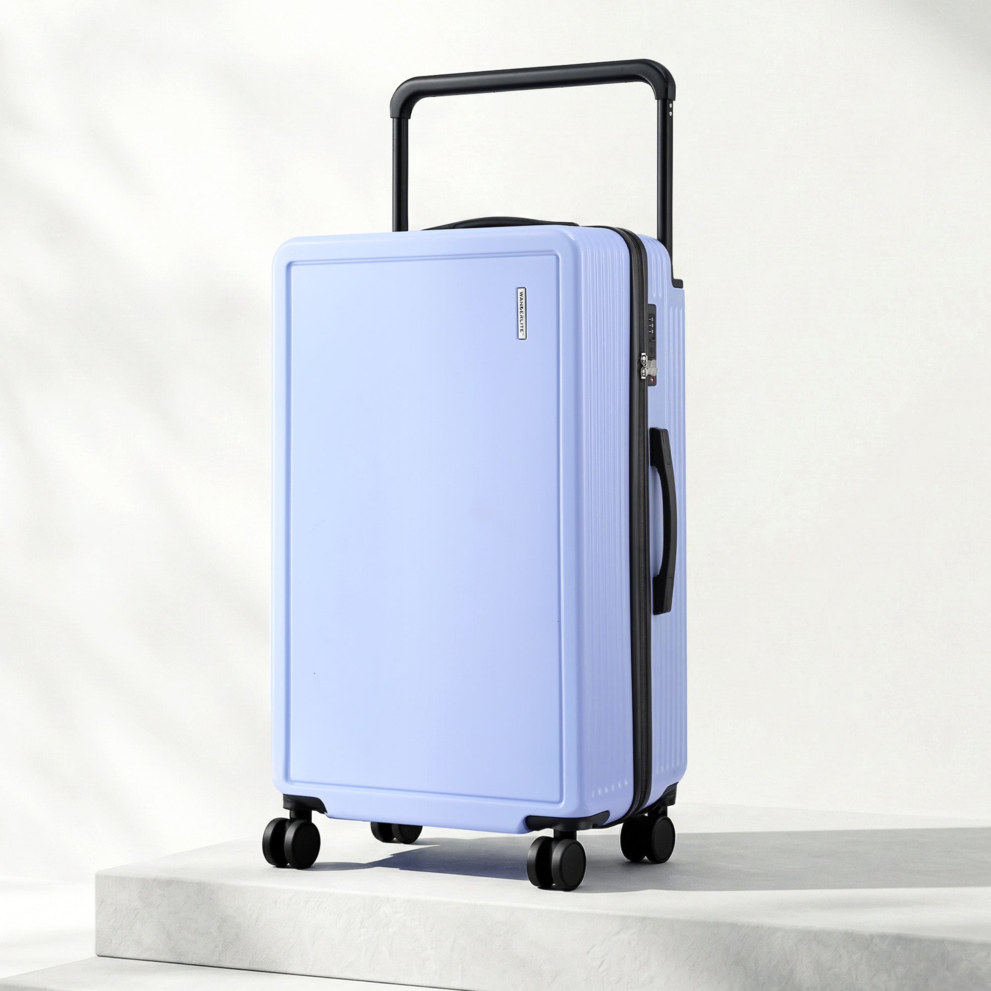 Wanderlite 28" Wide Handle Luggage Suitcase Travel TSA Lock Light Blue LUG-PC-W-28-LB