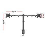 Artiss Monitor Arm Dual Desk Mount Screen Bracket Holder MA-B-D-C24-BK