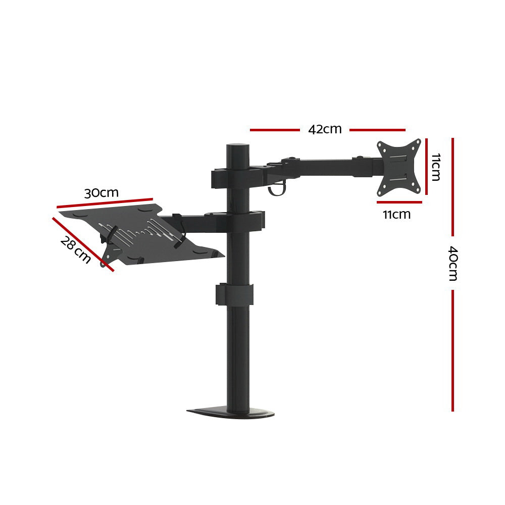 Artiss Monitor Arm Desk Mount Laptop Tray MA-B-D-C66-BK