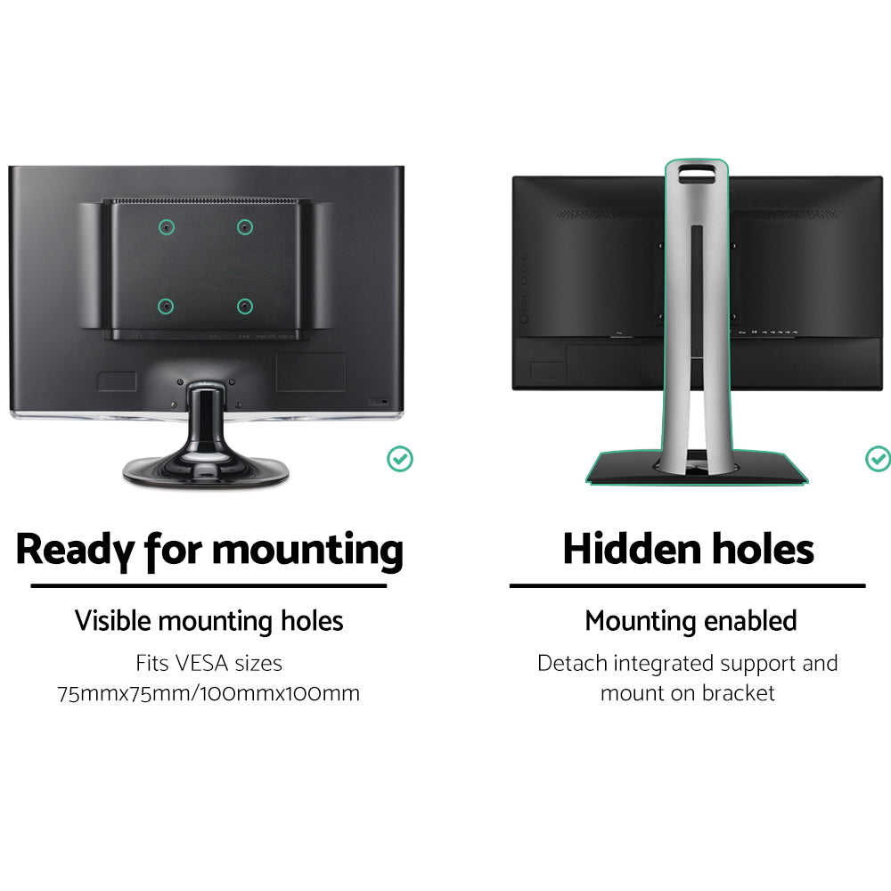 Artiss Monitor Arm Gas Spring Dual Desk Mount Screen Holder MA-D-GAS-BK