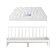 Giselle Double Mattress with Artiss Wooden Bed Frame Natural Pine Timber Base MABF-13D-001D-D-WH