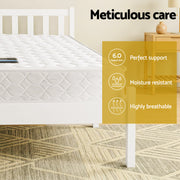 Giselle Double Mattress with Artiss Wooden Bed Frame Natural Pine Timber Base MABF-13D-001D-D-WH