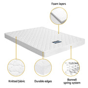 Giselle Double Mattress with Artiss Wooden Bed Frame Natural Pine Timber Base MABF-13D-001D-D-WH