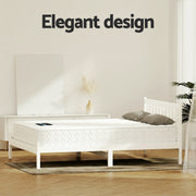 Giselle Double Mattress with Artiss Wooden Bed Frame Natural Pine Timber Base MABF-13D-001D-D-WH