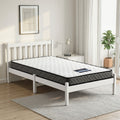 Giselle Single Mattress and Artiss Bed Frame Set White Solid Pine with 16cm Mattress MABF-BON-001S-WH