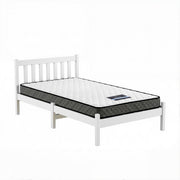 Giselle Single Mattress and Artiss Bed Frame Set White Solid Pine with 16cm Mattress MABF-BON-001S-WH
