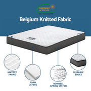 Giselle Single Mattress and Artiss Bed Frame Set White Solid Pine with 16cm Mattress MABF-BON-001S-WH