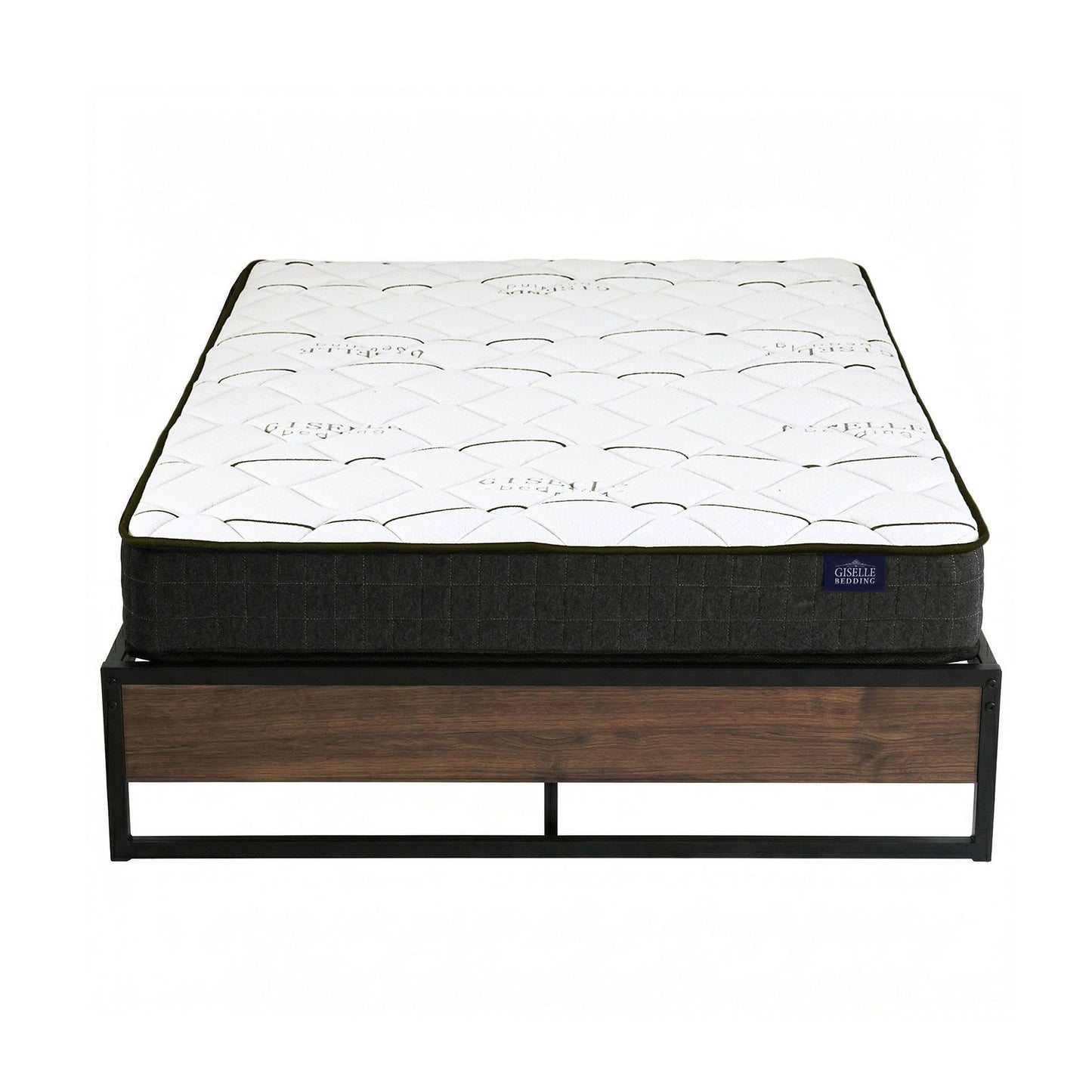 Giselle Double Mattress 16cm and Artiss Metal Bed Frame Set for Guest Rooms Studios MABF-GLAY-OSLO-BK