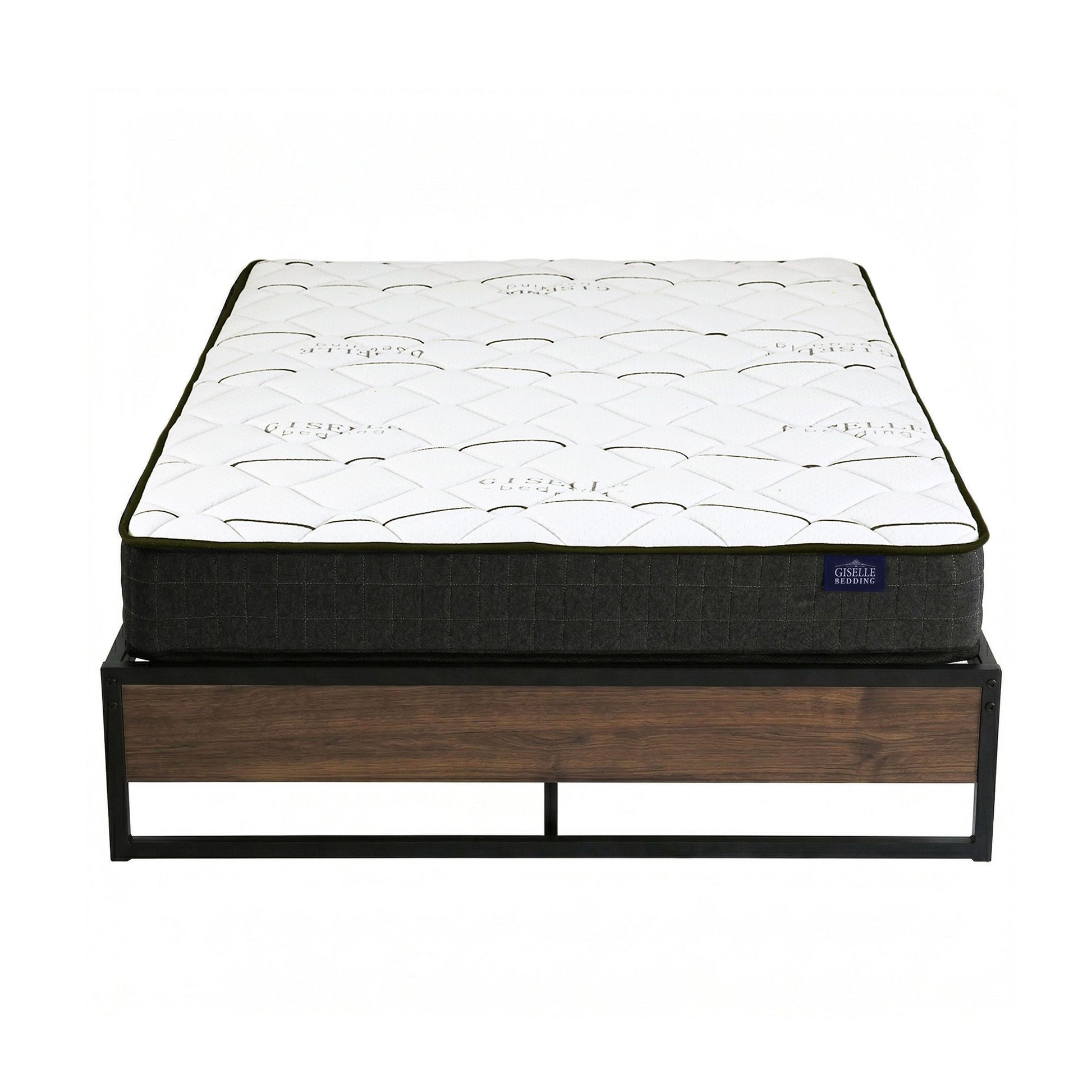 Giselle Double Mattress 16cm and Artiss Metal Bed Frame Set for Guest Rooms Studios MABF-GLAY-OSLO-BK