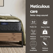 Giselle Double Mattress 16cm and Artiss Metal Bed Frame Set for Guest Rooms Studios MABF-GLAY-OSLO-BK