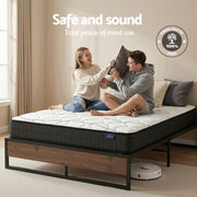 Giselle Double Mattress 16cm and Artiss Metal Bed Frame Set for Guest Rooms Studios MABF-GLAY-OSLO-BK