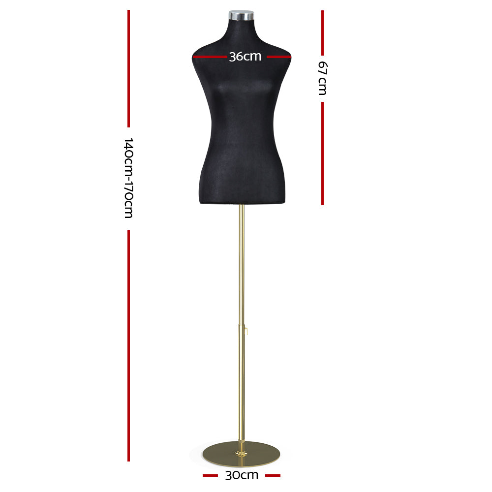 Embellir Female Mannequin Dummy Model Dressmaker Clothes Display Torso Tailor BK MANNE-FEM-HALF-BK