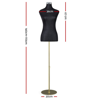 Embellir Female Mannequin Dummy Model Dressmaker Clothes Display Torso Tailor BK MANNE-FEM-HALF-BK