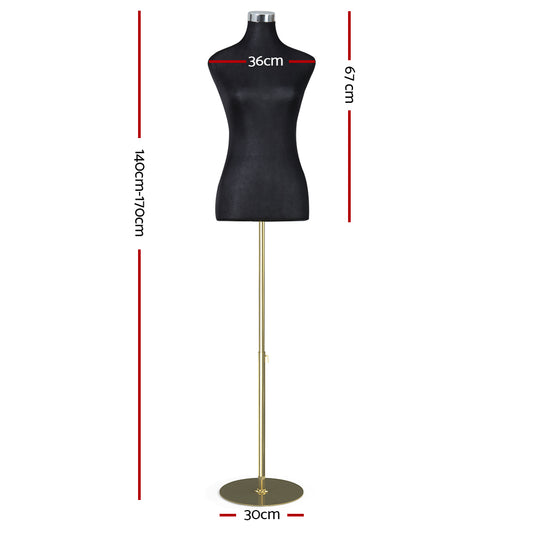 Embellir Female Mannequin Dummy Model Dressmaker Clothes Display Torso Tailor BK MANNE-FEM-HALF-BK