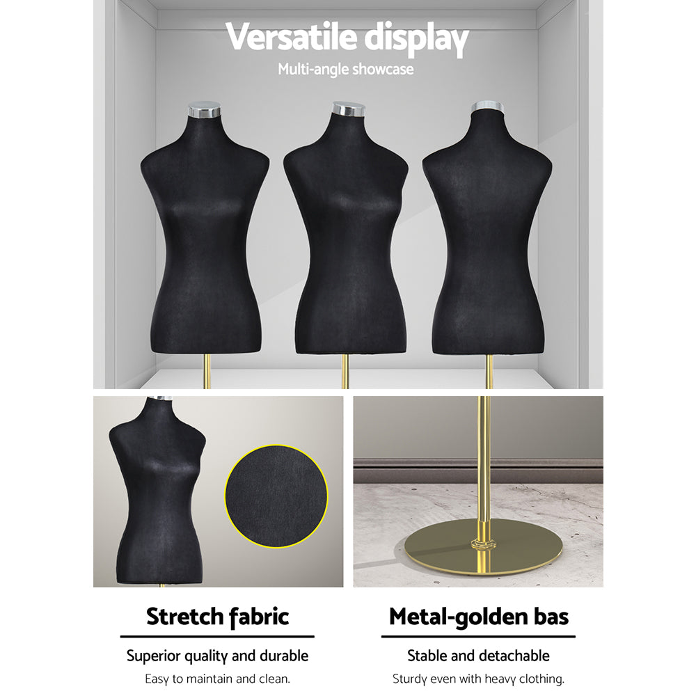 Embellir Female Mannequin Dummy Model Dressmaker Clothes Display Torso Tailor BK MANNE-FEM-HALF-BK