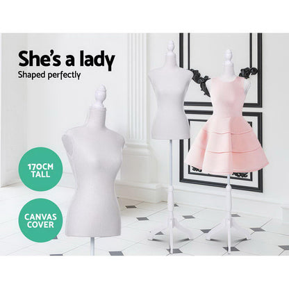 Female Mannequin 170cm Model Dressmaker Clothes Display Torso Tailor Wedding White MANNE-FEM-HALF-WH