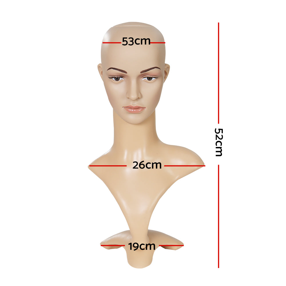 Embellir Female Mannequin Head Dummy Model Display Shop Stand Professional Use MANNE-FEM-HEAD-SKCO