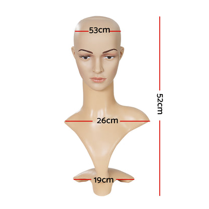 Embellir Female Mannequin Head Dummy Model Display Shop Stand Professional Use MANNE-FEM-HEAD-SKCO
