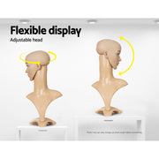 Embellir Female Mannequin Head Dummy Model Display Shop Stand Professional Use MANNE-FEM-HEAD-SKCO