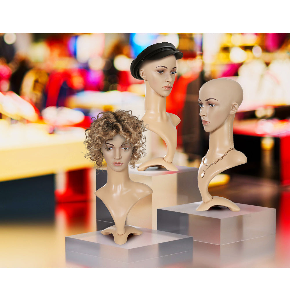 Embellir Female Mannequin Head Dummy Model Display Shop Stand Professional Use MANNE-FEM-HEAD-SKCO