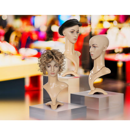 Embellir Female Mannequin Head Dummy Model Display Shop Stand Professional Use MANNE-FEM-HEAD-SKCO