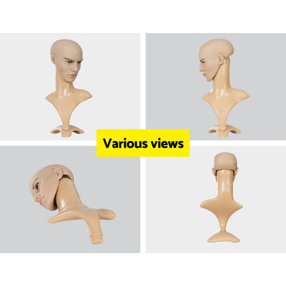 Embellir Male Mannequin Head Dummy Model Display Shop Stand Professional Use MANNE-MAL-HEAD-SKCO