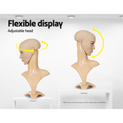 Embellir Male Mannequin Head Dummy Model Display Shop Stand Professional Use MANNE-MAL-HEAD-SKCO