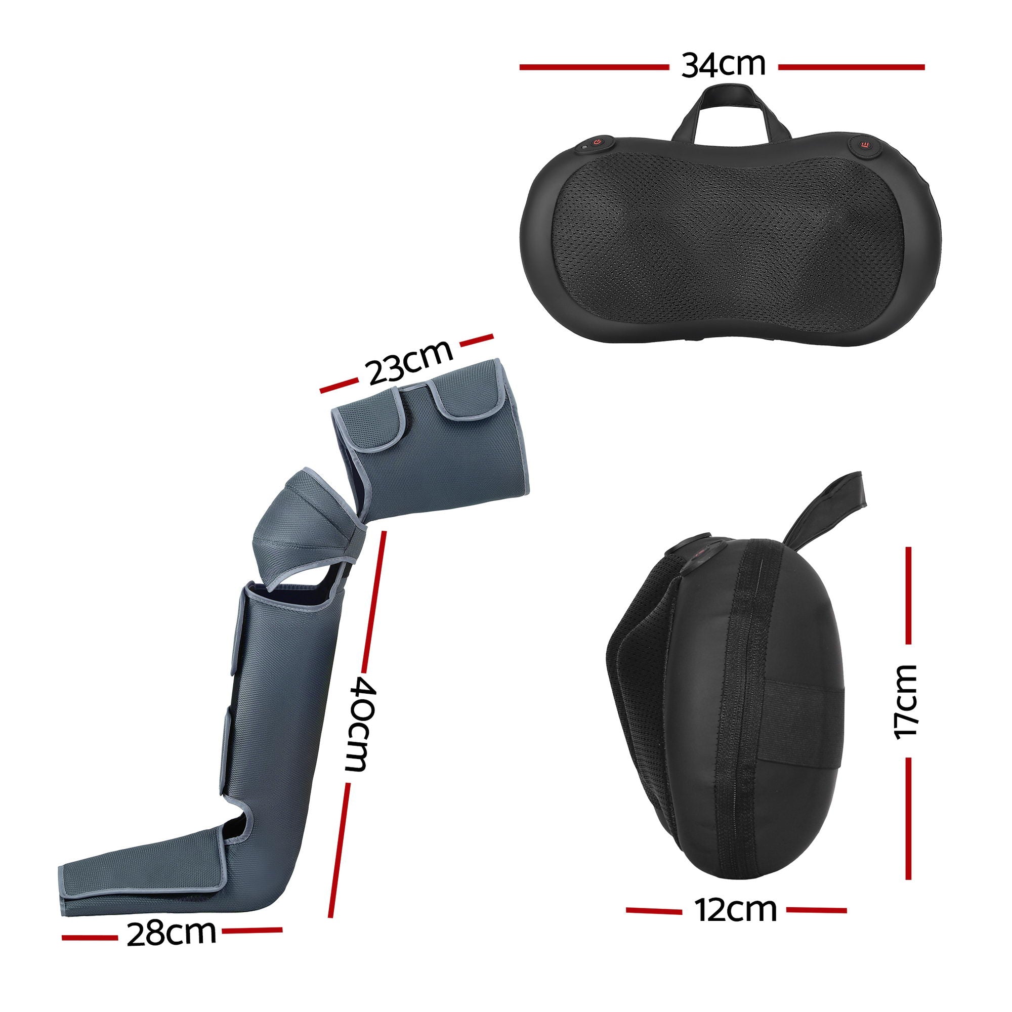Livemor Leg Foot Massager Air Compression With Back Neck Massager Heat MAS-FOOT-NECK-01-BK