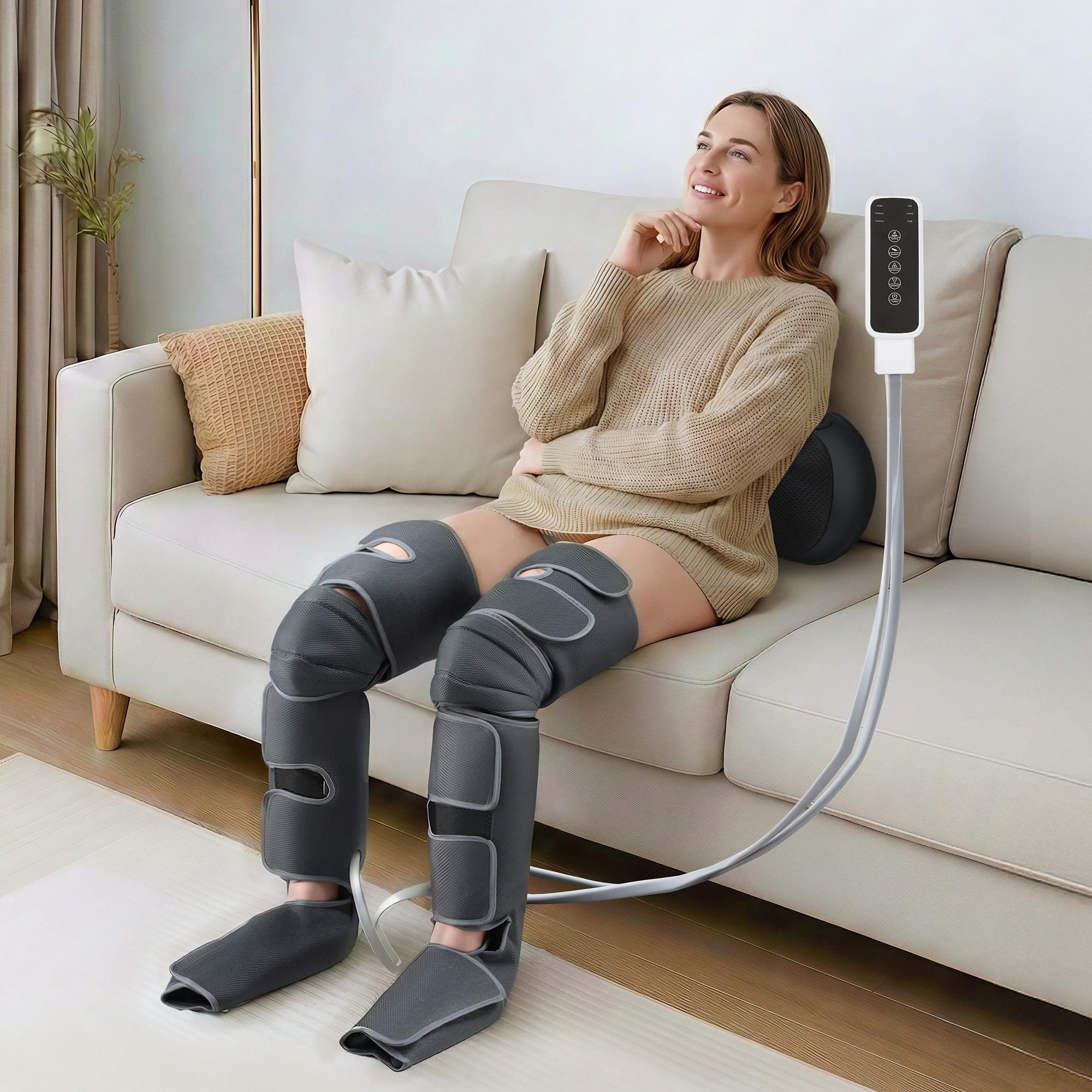 Livemor Leg Foot Massager Air Compression With Back Neck Massager Heat MAS-FOOT-NECK-01-BK