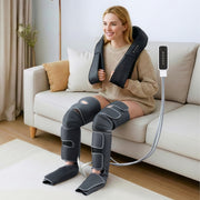 Livemor Electric Leg Foot Massager Air Wrap With Shiatsu Neck Massager Heating MAS-FOOT-NECK-8H-BK