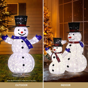3 PCS Christmas Lights 330 LED Fairy Light Snowman Decorations Jingle Jollys MAS-MOT-SNOW-3PCS-WH
