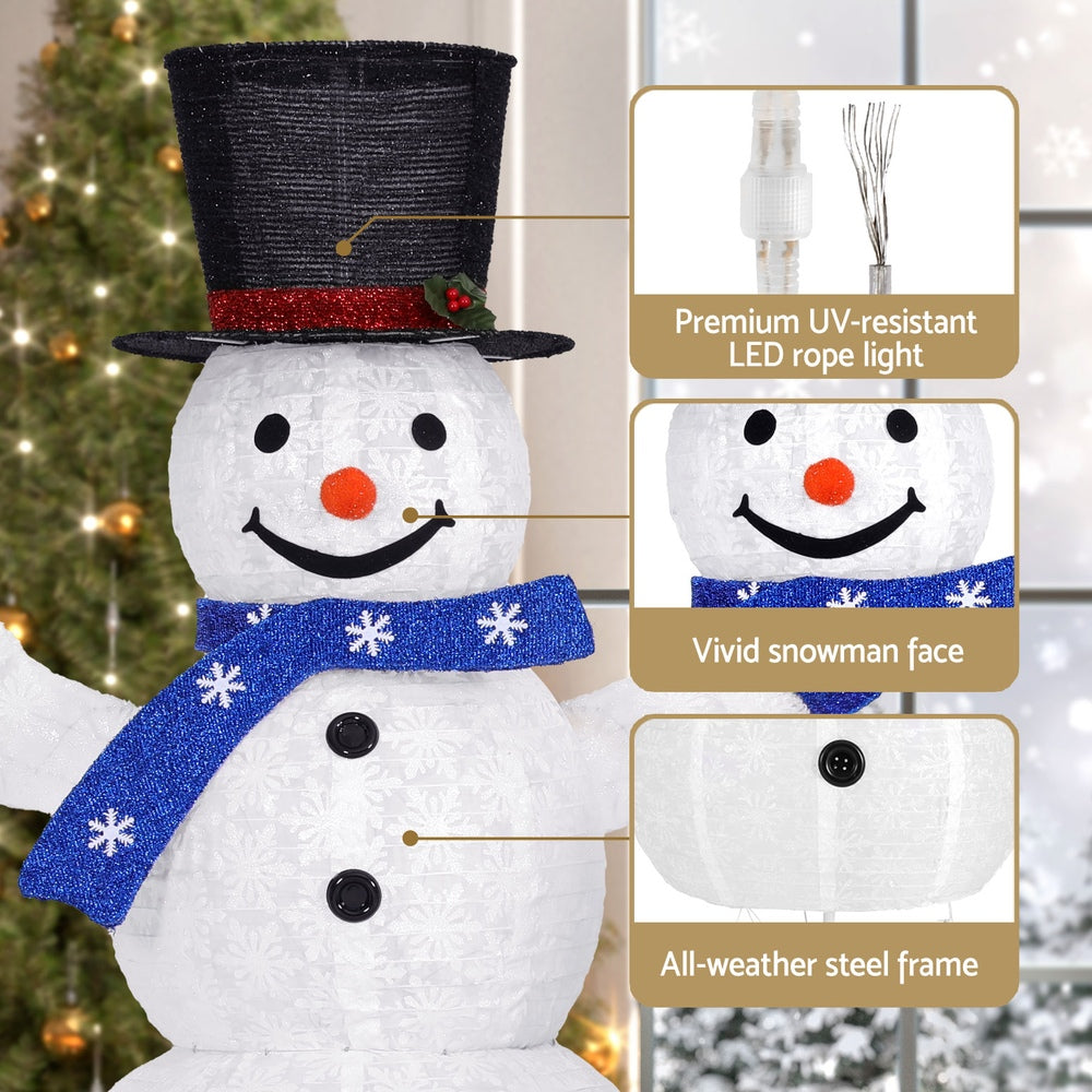 3 PCS Christmas Lights 330 LED Fairy Light Snowman Decorations Jingle Jollys MAS-MOT-SNOW-3PCS-WH
