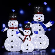 3 PCS Christmas Lights 330 LED Fairy Light Snowman Decorations Jingle Jollys MAS-MOT-SNOW-3PCS-WH
