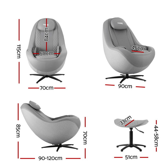 Livemor Massage Chair Electric Recliner Home Massager 3D ROLI MASCHR-3D-ROLI-GY