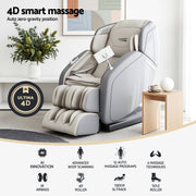 Livemor 4D Massage Chair Recliner - Full Body SL-Track Zero Gravity with AI Body Scan, Deep Tissue Electric MASCHR-4D-1AIR-GRBG
