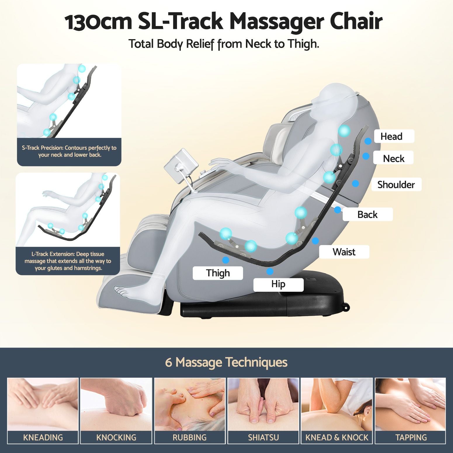 Livemor 4D Massage Chair Recliner - Full Body SL-Track Zero Gravity with AI Body Scan, Deep Tissue Electric MASCHR-4D-1AIR-GRBG