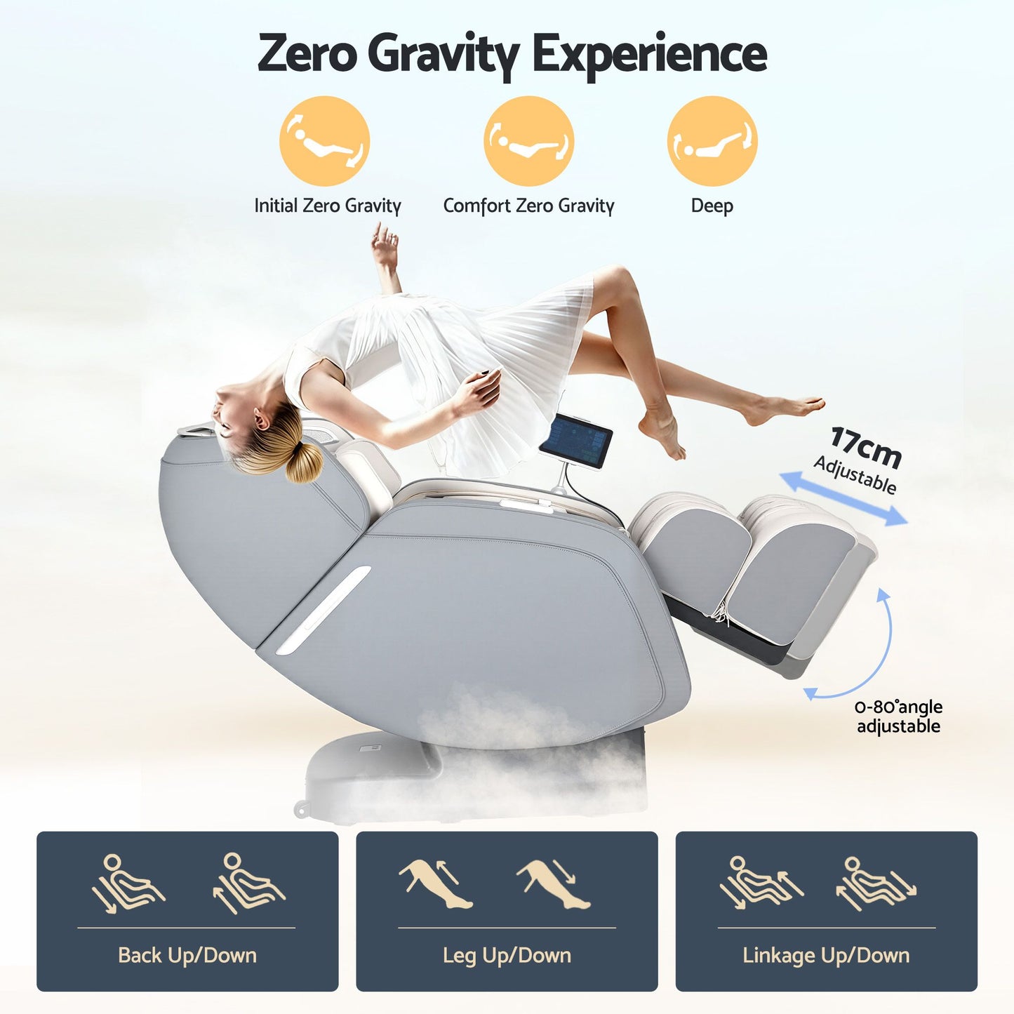 Livemor 4D Massage Chair Recliner - Full Body SL-Track Zero Gravity with AI Body Scan, Deep Tissue Electric MASCHR-4D-1AIR-GRBG