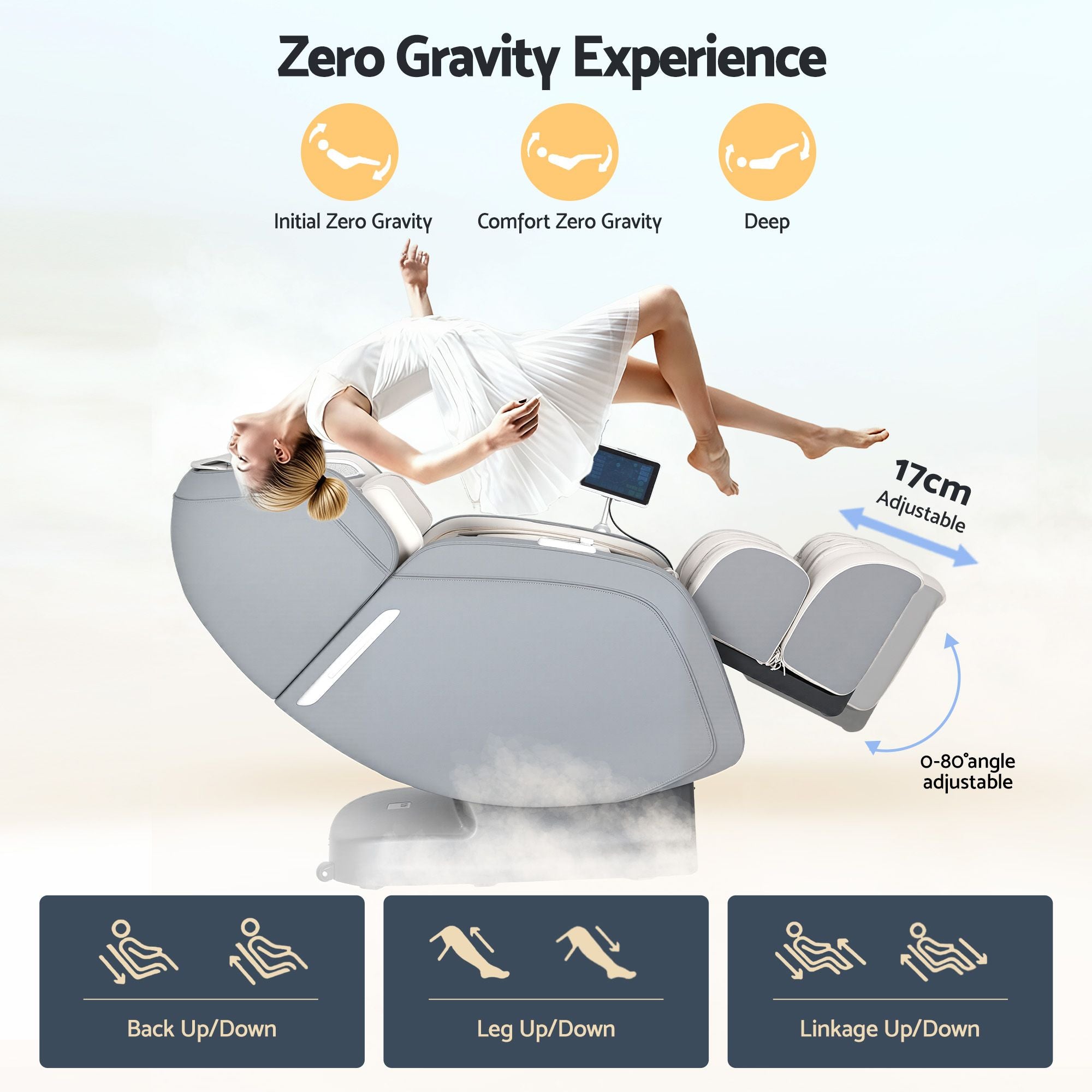 Livemor 4D Massage Chair Recliner - Full Body SL-Track Zero Gravity with AI Body Scan, Deep Tissue Electric MASCHR-4D-1AIR-GRBG