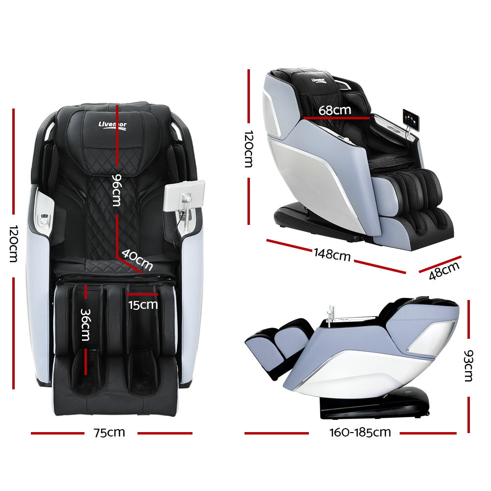 Livemor 4D Massage Chair Electric Recliner Home Massager Garin MASCHR-4D-1GEAR-BKBU