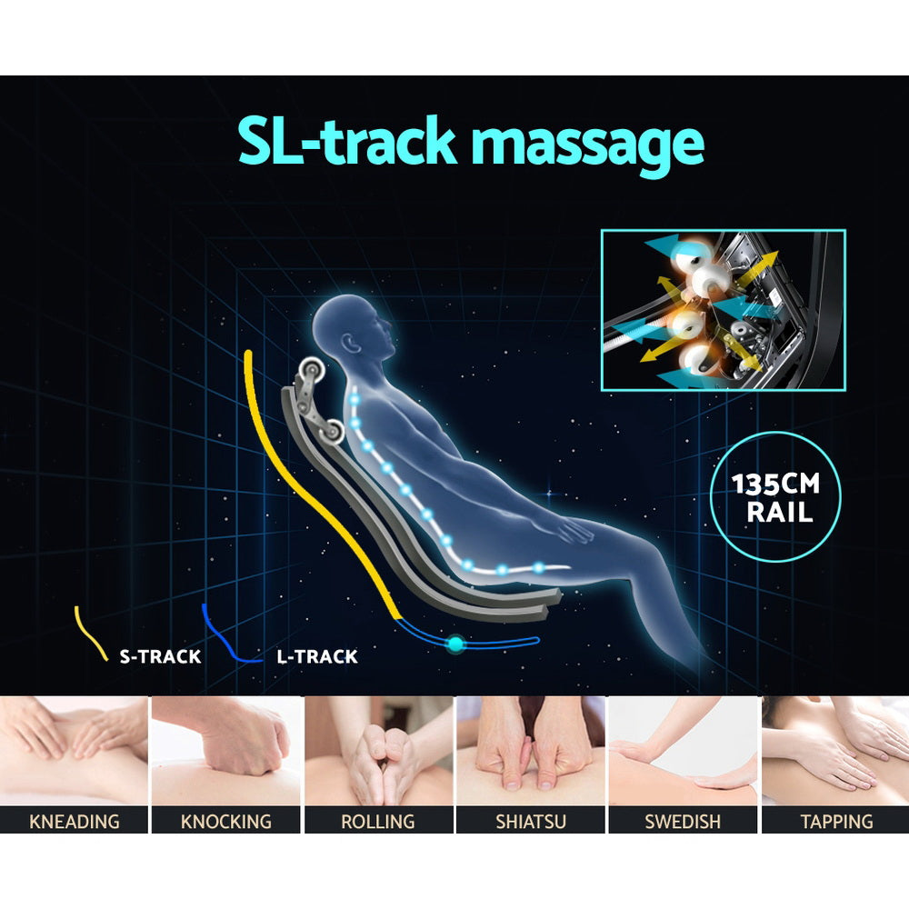 Livemor 4D Massage Chair Electric Recliner Home Massager Garin MASCHR-4D-1GEAR-BKBU