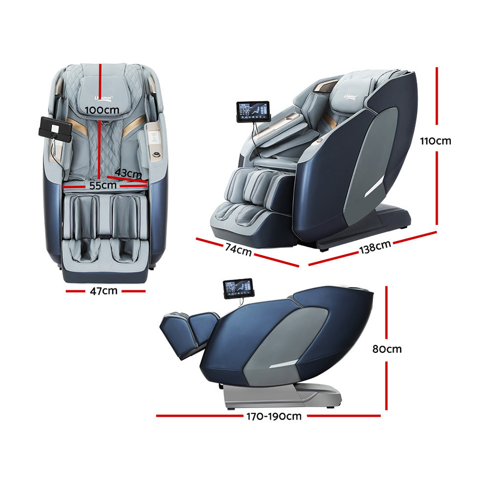 Livemor 4D Massage Chair Recliner SL Track Full Body Zero Gravity Massager Heated AI Body Scan Melisa MASCHR-4D-2GEAR-BUGR