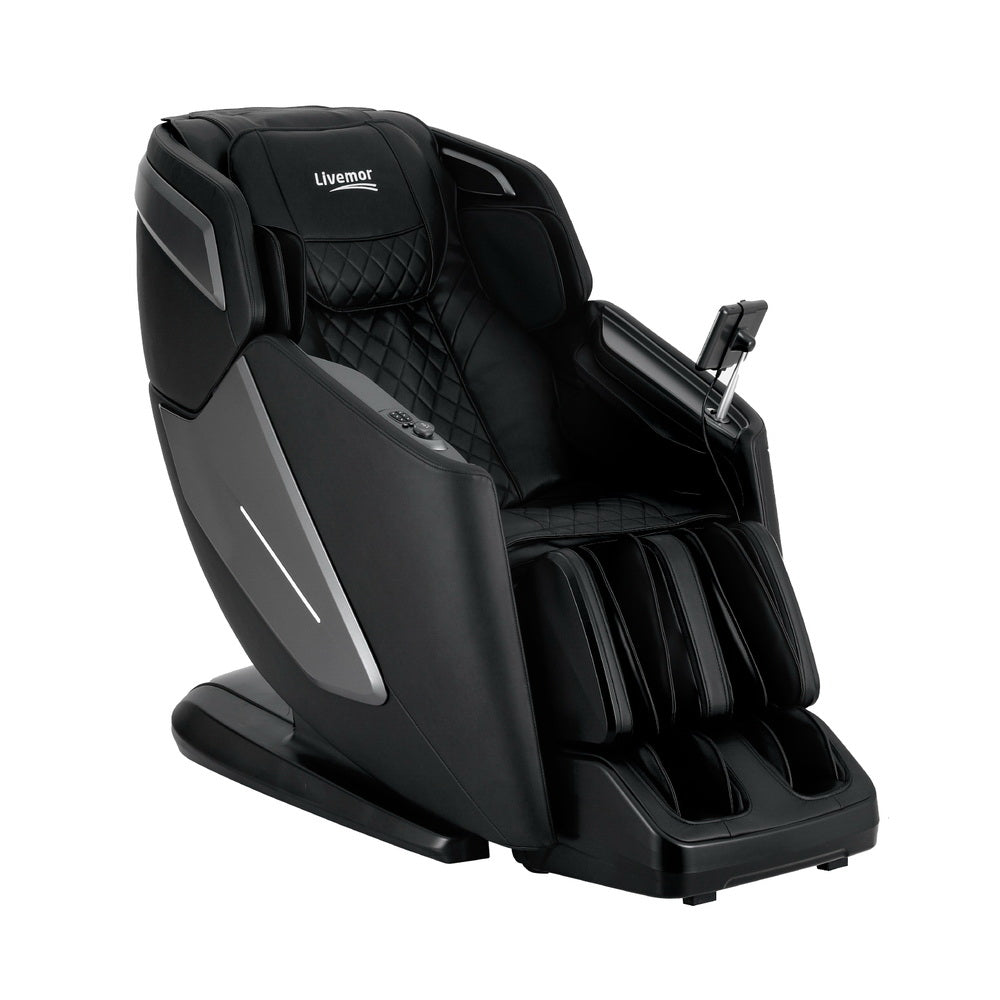 Livemor 4D Massage Chair Recliner SL Track Full Body Zero Gravity Massager Heated AI Body Scan REILY MASCHR-4D-REILY-BK