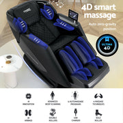 Livemor 4D Massage Chair Recliner SL Track Full Body Zero Gravity Massager Heated AI Body Scan REILY MASCHR-4D-REILY-BK