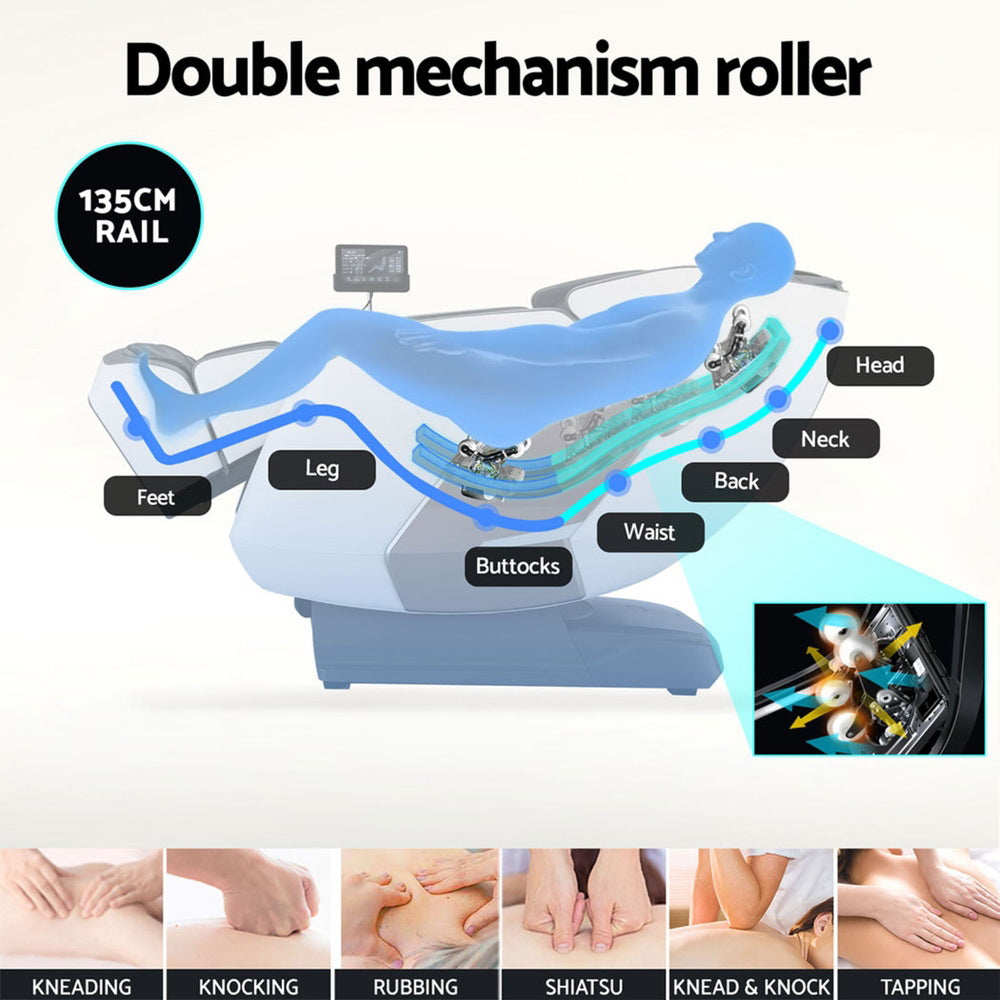 Livemor 4D Massage Chair Recliner SL Track Full Body Zero Gravity Massager Heated AI Body Scan REILY MASCHR-4D-REILY-BK